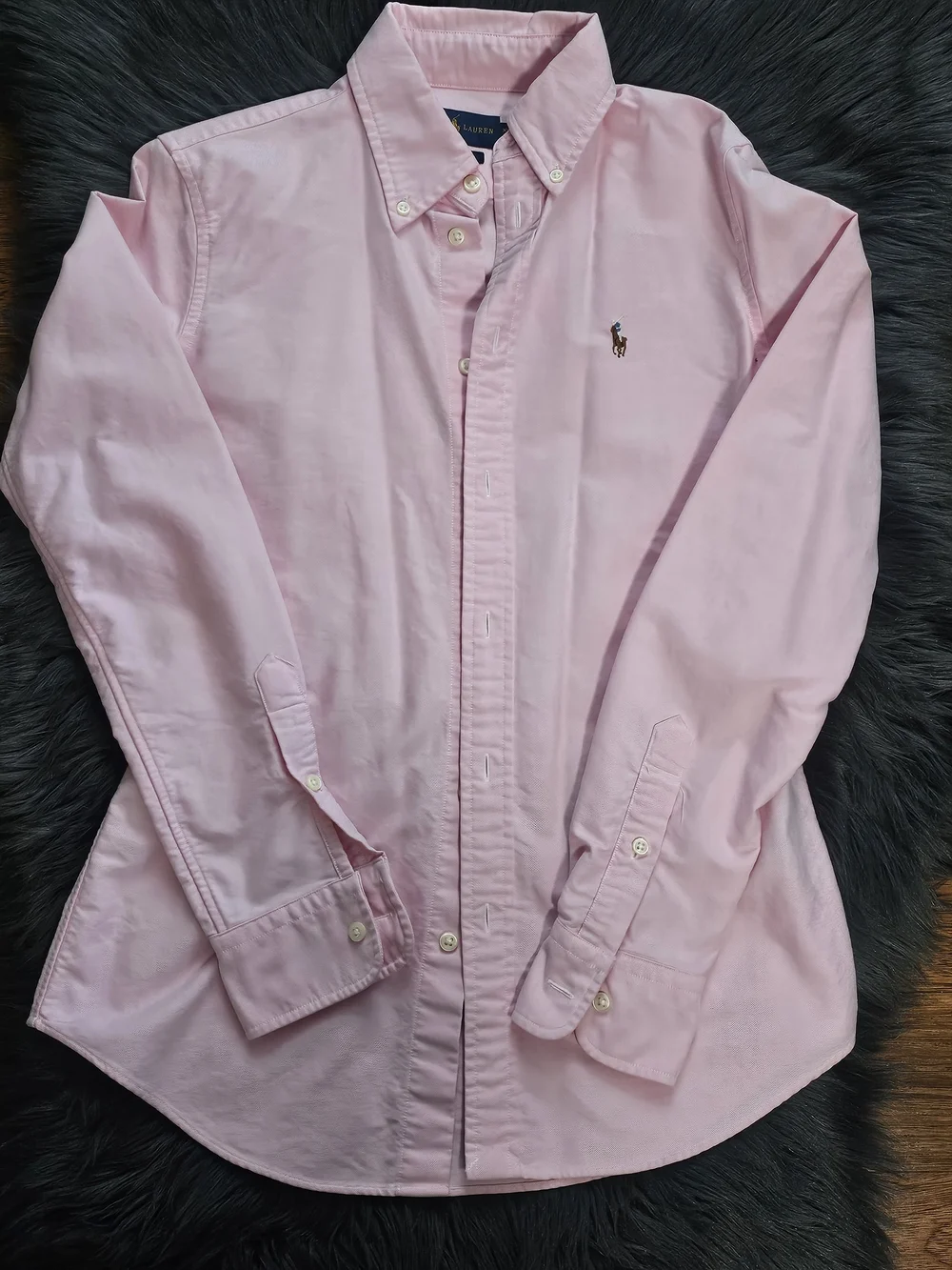 Women's Ralph Lauren Button-Down Oxford Shirt - Light Pink - Picture 1 of 6